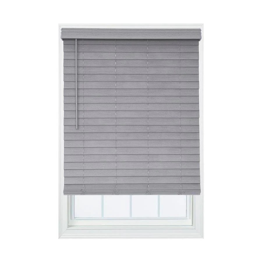 Allen + Roth 2.5-in Slat Width 42.5-in x 72-in Cordless Gray Faux Wood Room Darkening Horizontal Blinds | DFHSB4872-42.L9YIKF
