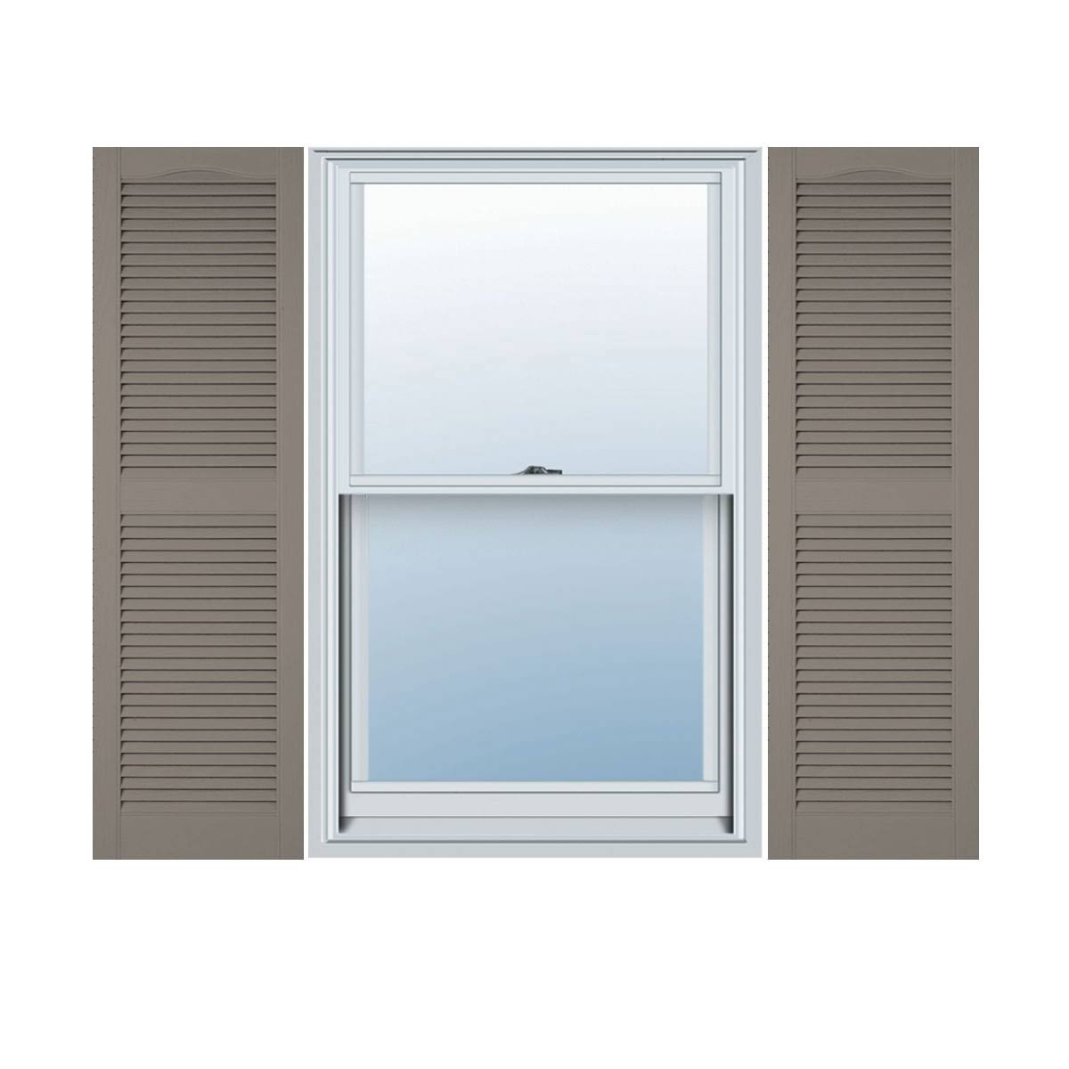 Ekena Millwork LL1S12X06000CL Lifetime Vinyl Standard Cathedral Top Center Mullion with Open Louver Shutters 12 FTKG8A