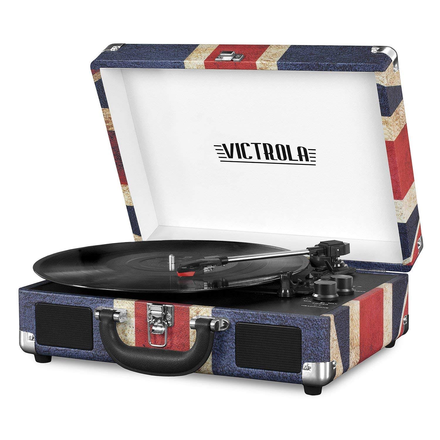 Victrola Bluetooth Suitcase Record Player with 3-Speed Turntable, UK DOFPUN