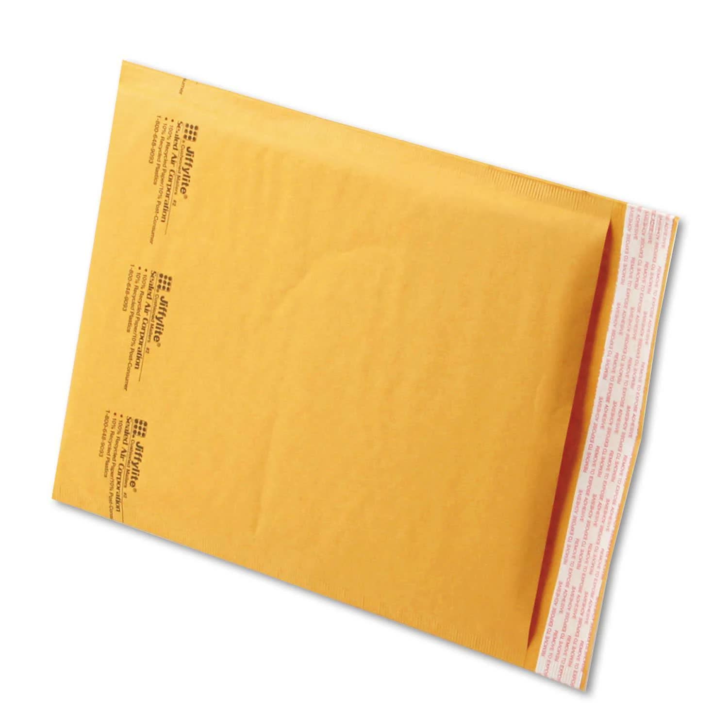 Sealed Air Jiffylite Self Seal Mailer, #2, 8 1/2 x 12, Golden Brown, 100/LNSAJB