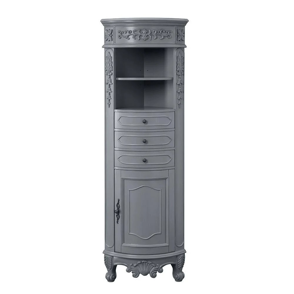 Home Decorators Collection Winslow 22 in. W x 14 in. D x 67.5 in. H Single Door Linen Cabinet in Antique PEGHCT