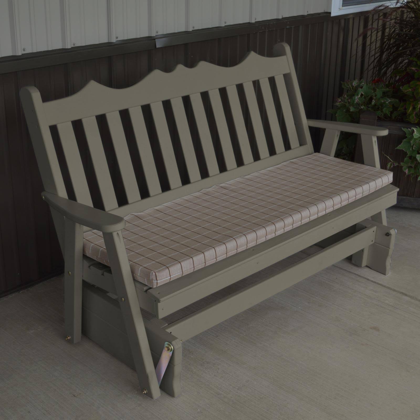 A L Furniture Yellow Pine Royal English Deluxe Outdoor Bench Glider, Size Large, Olive MAMJYG