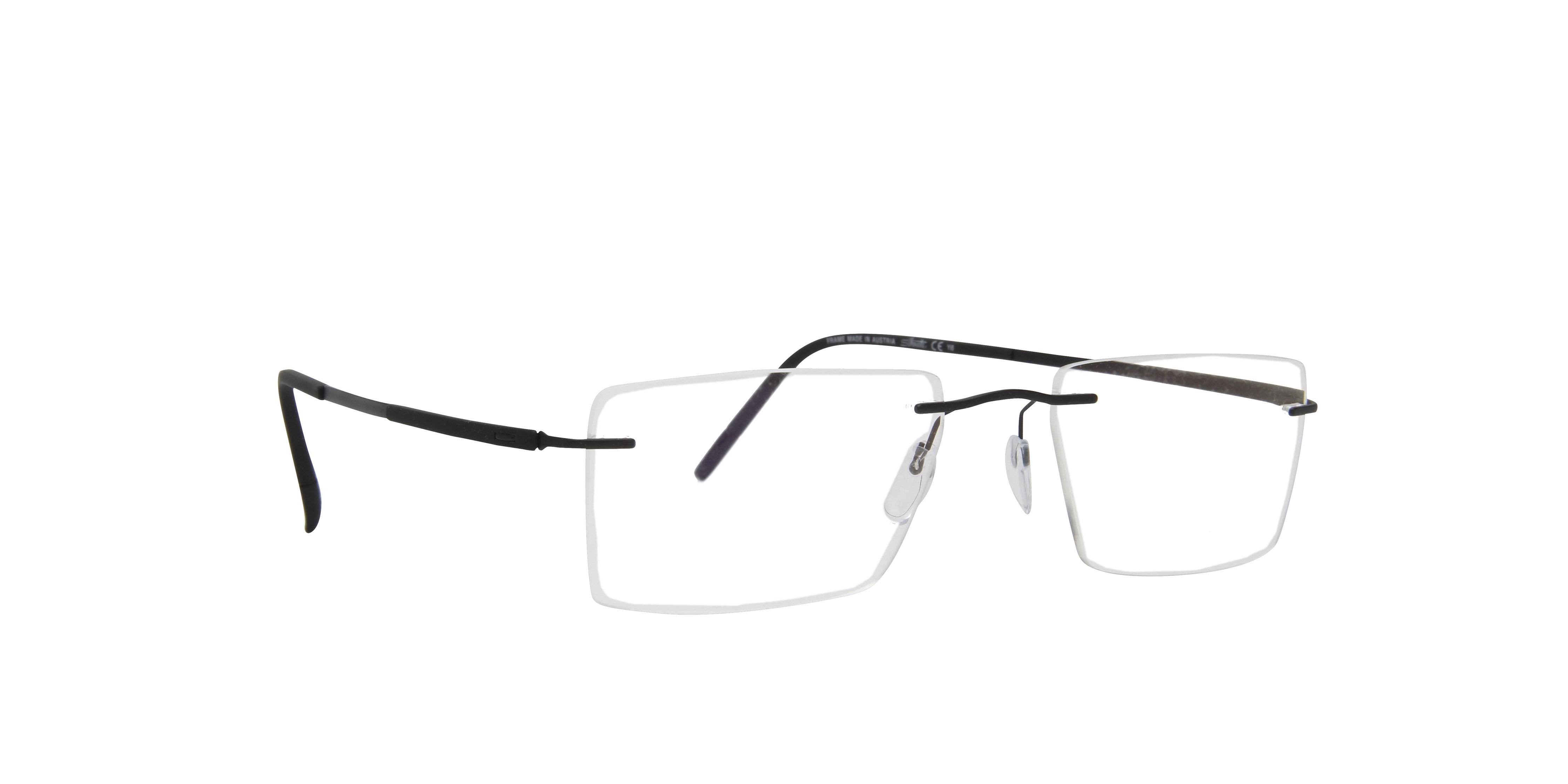 Silhouette - 5540 Titan Dynamics Contour Pure Black Rimless Unisex Eyeglasses - 54mm RJJ8ZP