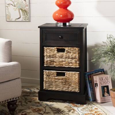 Santa Cruz Solid Wood 3-Drawer End Table Beachcrest Home Color: Brown UKL7QK